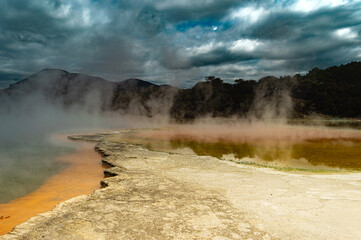 La champagne pool au Wai O Tapu à Rotorua en Nouvelle-Zélande