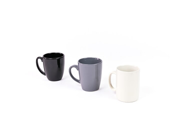 Coffee mugs on white background
