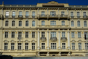 Karlovy Vary, Bohemia / Czech Republic - October 29, 2014.  Luxury Grandhotel Pupp. Famous guests...