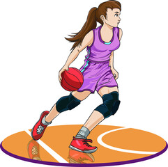 Woman on a basketball play
