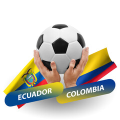 Soccer football competition match, national teams ecuador vs colombia