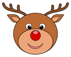 Reindeer head icon. Cartoon vector illustration isolated on white background.