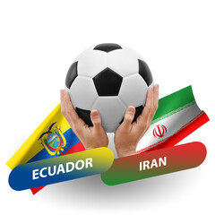 Soccer football competition match, national teams ecuador vs iran
