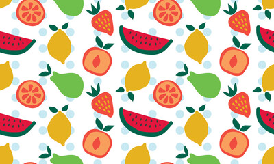 seamless repeating pattern with fruits. vector illustration