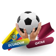 Fotobehang Soccer football competition match, national teams ecuador vs qatar © prehistorik
