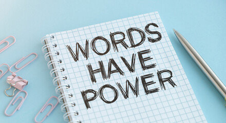 Words Have Power, business motivational inspirational quotes, words typography lettering concept