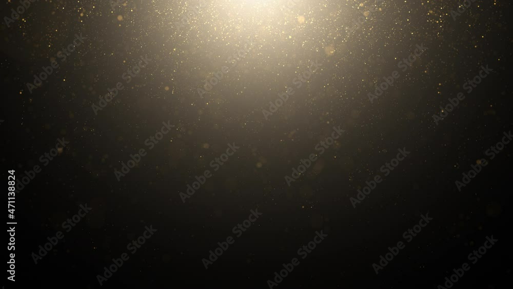 Aufkleber abstract seamless loop motion black background with shining gold glitter particles bokeh effect. con