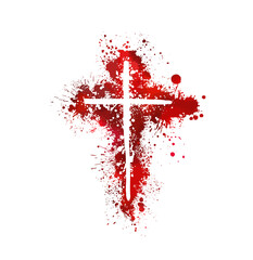 The Bloody Cross. Vector illustration
