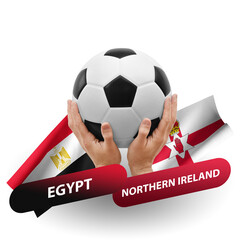 Soccer football competition match, national teams egypt vs northern ireland