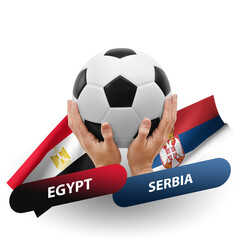 Soccer football competition match, national teams egypt vs serbia