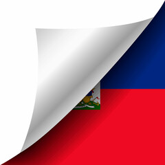Hidden Haiti flag with curled corner