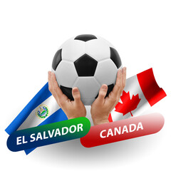 Soccer football competition match, national teams el salvador vs canada