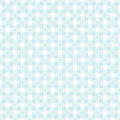 Abstract green and blue stacked square frame spirograph shapes seamless technology pattern on the white background. Vector illustration. Wrapping paper.