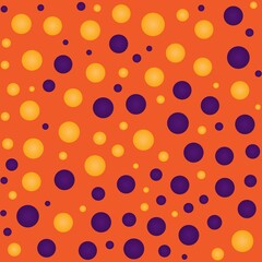 Colorful circles pattern, Halloween background. Vector illustration. Wrapping paper.
