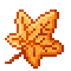 Obraz premium Maple leaf pixel art. Vector illustration.