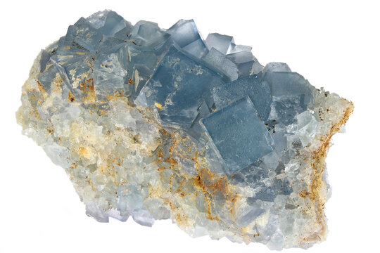 fluorite from Blanchard Mine, Bingham, New Mexico isolated on white background
