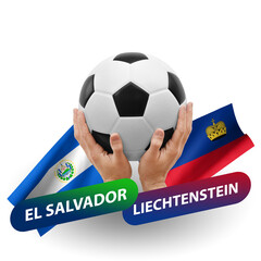 Soccer football competition match, national teams el salvador vs liechtenstein