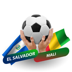 Soccer football competition match, national teams el salvador vs mali