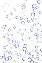 Fototapeta na wymiar Blue air Bubbles, oxygen, champagne crystal clear isolated on white background modern design. Vector illustration of EPS 10.