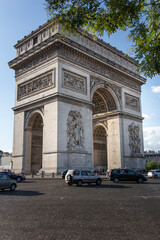 Arc De Triomphe in Champs Elysees, Paris.