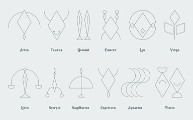 zodiac signs set in vectors