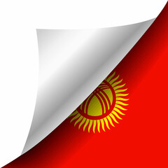 Hidden Kyrgyzstan flag with curled corner
