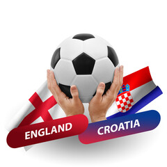 Soccer football competition match, national teams england vs croatia