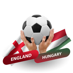 Soccer football competition match, national teams england vs hungary
