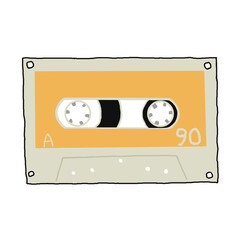 カセットテープ白オレンジ
