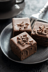 Sweet cake. Tasty chocolate dessert.