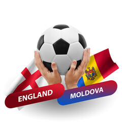 Soccer football competition match, national teams england vs moldova
