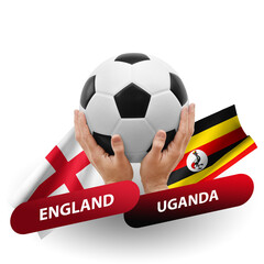 Soccer football competition match, national teams england vs uganda