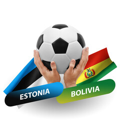 Soccer football competition match, national teams estonia vs bolivia