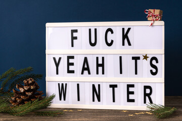 Christmas background with an inscription 