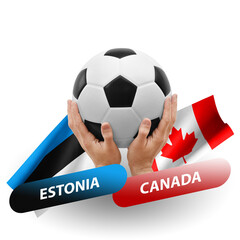 Soccer football competition match, national teams estonia vs canada