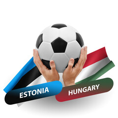 Soccer football competition match, national teams estonia vs hungary