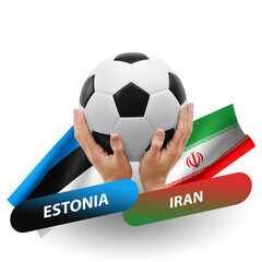 Soccer football competition match, national teams estonia vs iran
