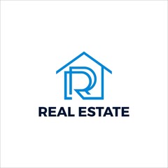 Real Estate Logo design. Letter R. Home. Build.