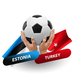 Soccer football competition match, national teams estonia vs turkey
