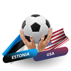 Soccer football competition match, national teams estonia vs usa