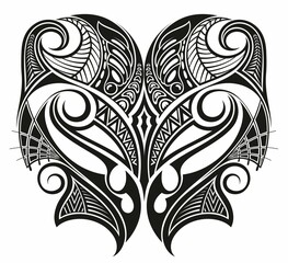 Tattoo tribal abstract sleeve, black arm shoulder tattoo fantasy pattern vector - obrazy, fototapety, plakaty