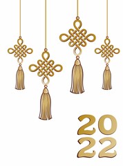 Happy Chinese New Year. The Chinese knot is a wish of good luck.