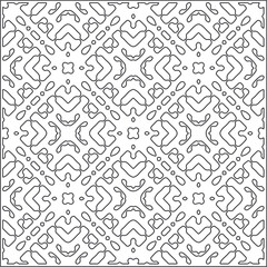 Vector pattern with symmetrical elements . Repeating geometric tiles from striped elements.Monochrome texture.Black and 
white pattern for wallpapers and backgrounds.