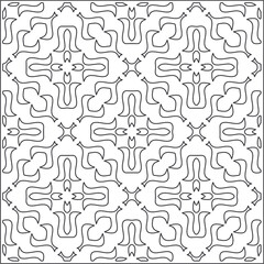 Vector pattern with symmetrical elements . Repeating geometric tiles from striped elements.Monochrome texture.Black and 
white pattern for wallpapers and backgrounds.