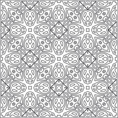 Vector pattern with symmetrical elements . Repeating geometric tiles from striped elements.Monochrome texture.Black and 
white pattern for wallpapers and backgrounds.