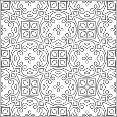 Vector pattern with symmetrical elements . Repeating geometric tiles from striped elements.Monochrome texture.Black and 
white pattern for wallpapers and backgrounds.