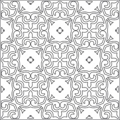 Vector pattern with symmetrical elements . Repeating geometric tiles from striped elements.Monochrome texture.Black and 
white pattern for wallpapers and backgrounds.