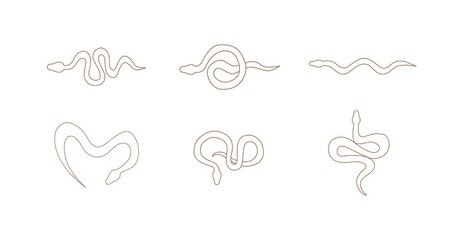 Esoteric vector set. mystic snake line