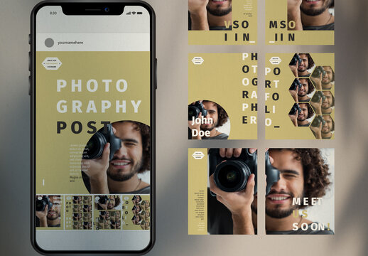 Photography Social Media Post with Green Accent