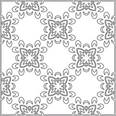 Vector pattern with symmetrical elements . Repeating geometric tiles from striped elements.Monochrome texture.Black and 
white pattern for wallpapers and backgrounds.